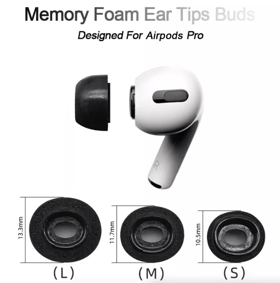 Replacement Ear Tips For Apple AirPods Pro Memory Foam Tips For Airpod Pro Comfortable NoiseIsolati 2