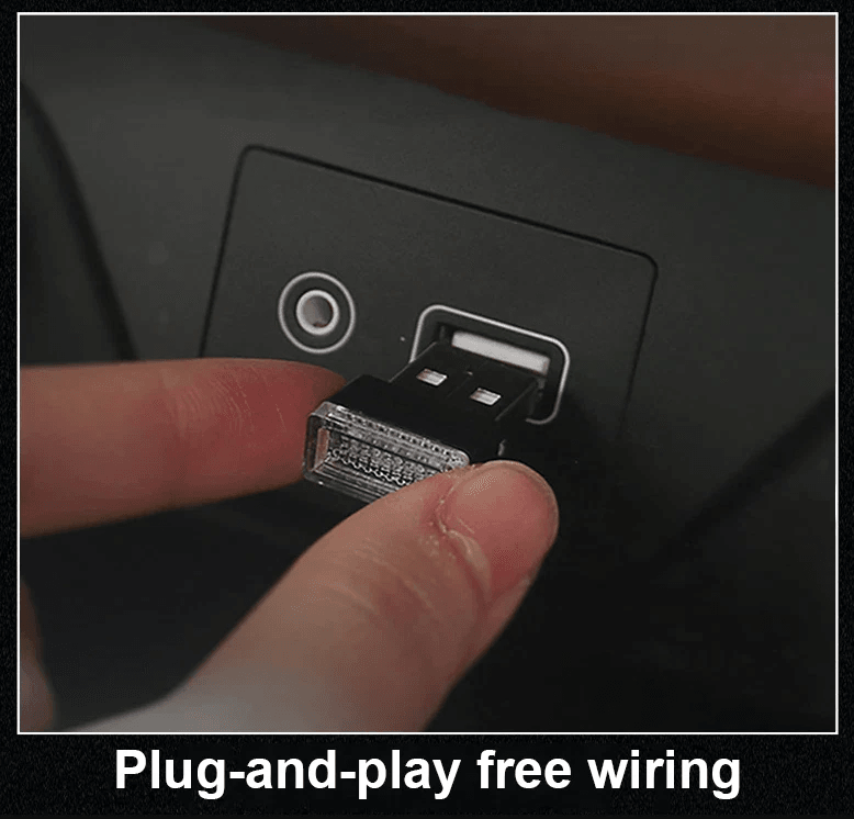 Mini Blue LED USB Car Interior Light Set Ambient Neon Atmosphere Lamps For Cars Laptops And Bedroom 9