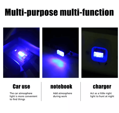 Mini Blue LED USB Car Interior Light Set Ambient Neon Atmosphere Lamps For Cars Laptops And Bedroom 14