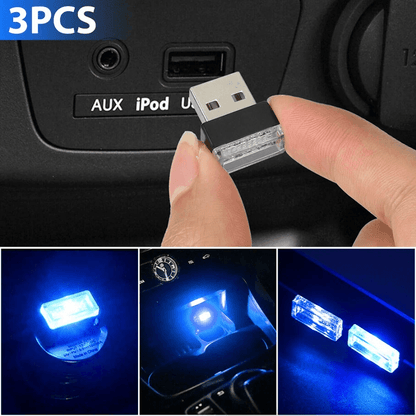 Mini Blue LED USB Car Interior Light Set Ambient Neon Atmosphere Lamps For Cars Laptops And Bedroom 3