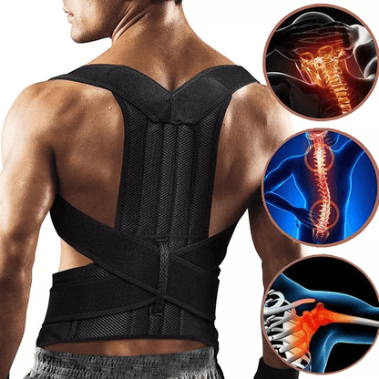 Adjustable Posture Corrector Low Back Support Shoulder Brace Belt For Men Women Pain Relief Lumbar  2