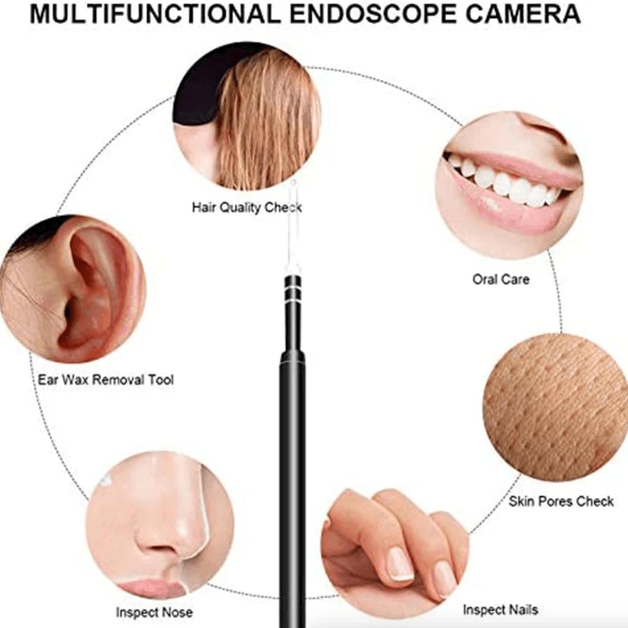 HD LED Ear Endoscope Otoscope Camera Tool Ear Wax Cleaning Camera Cleaner Removal Kit With USB Type 7
