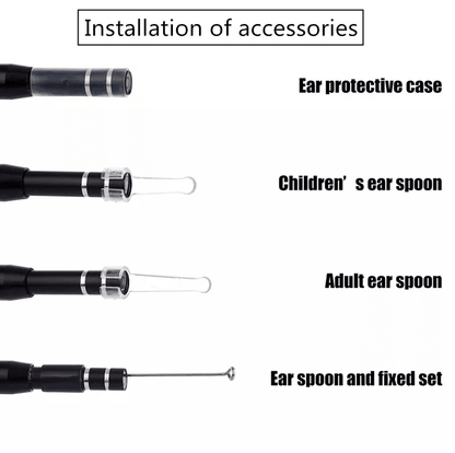 HD LED Ear Endoscope Otoscope Camera Tool Ear Wax Cleaning Camera Cleaner Removal Kit With USB Type 16