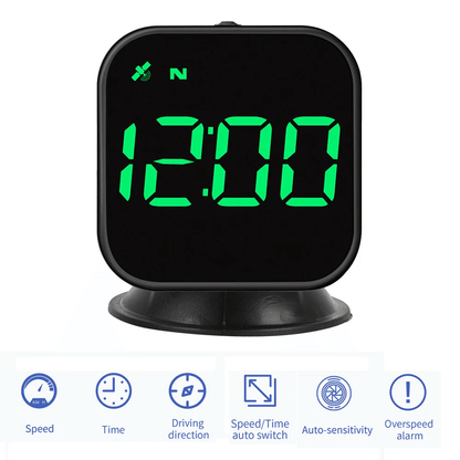 Digital Car HUD GPS Speedometer Head Up Display With MPHKMH Compass Overspeed Alarms Universal Fit  8