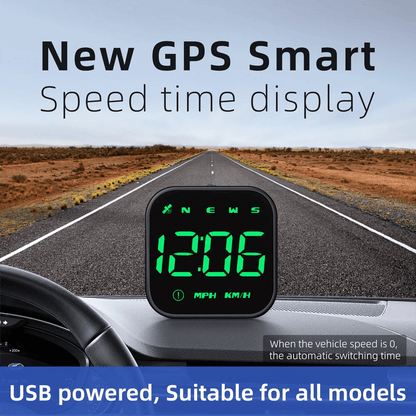 Digital Car HUD GPS Speedometer Head Up Display with MPH/KMH, Compass, Overspeed Alarms Universal Fit for All Vehicles