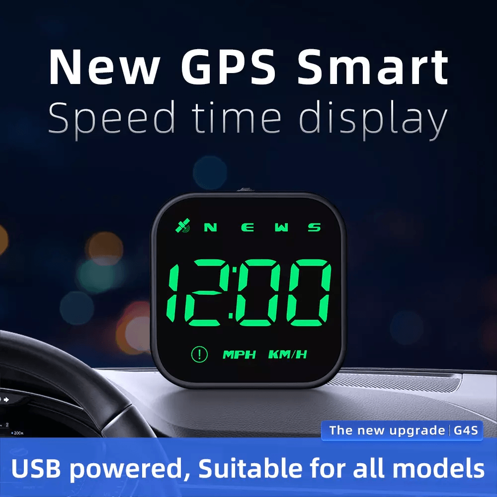 Digital Car HUD GPS Speedometer Head Up Display With MPHKMH Compass Overspeed Alarms Universal Fit  6