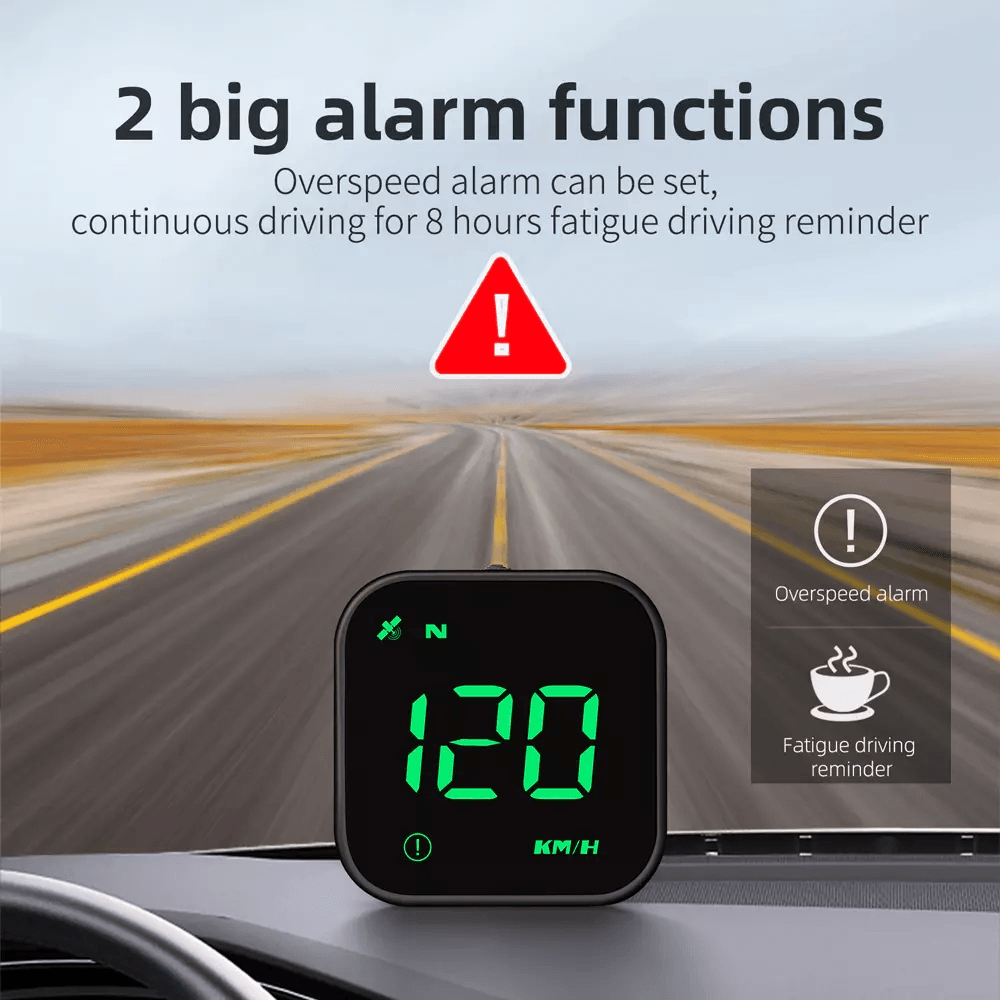 Digital Car HUD GPS Speedometer Head Up Display With MPHKMH Compass Overspeed Alarms Universal Fit  3