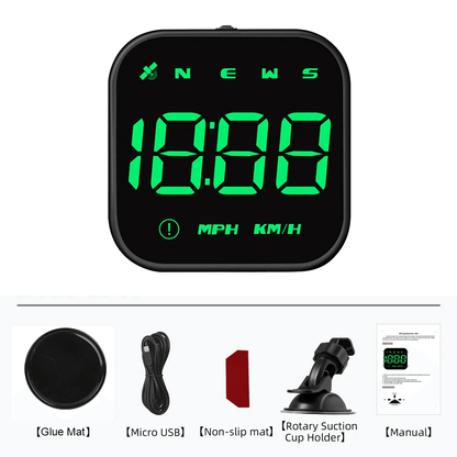 Digital Car HUD GPS Speedometer Head Up Display With MPHKMH Compass Overspeed Alarms Universal Fit  9