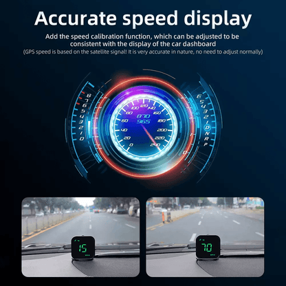 Digital Car HUD GPS Speedometer Head Up Display With MPHKMH Compass Overspeed Alarms Universal Fit  5