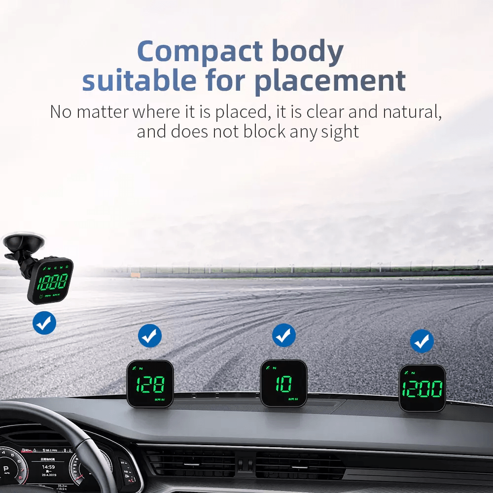 Digital Car HUD GPS Speedometer Head Up Display With MPHKMH Compass Overspeed Alarms Universal Fit  4