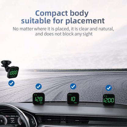 Digital Car HUD GPS Speedometer Head Up Display With MPHKMH Compass Overspeed Alarms Universal Fit  4
