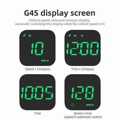 Digital Car HUD GPS Speedometer Head Up Display With MPHKMH Compass Overspeed Alarms Universal Fit  2