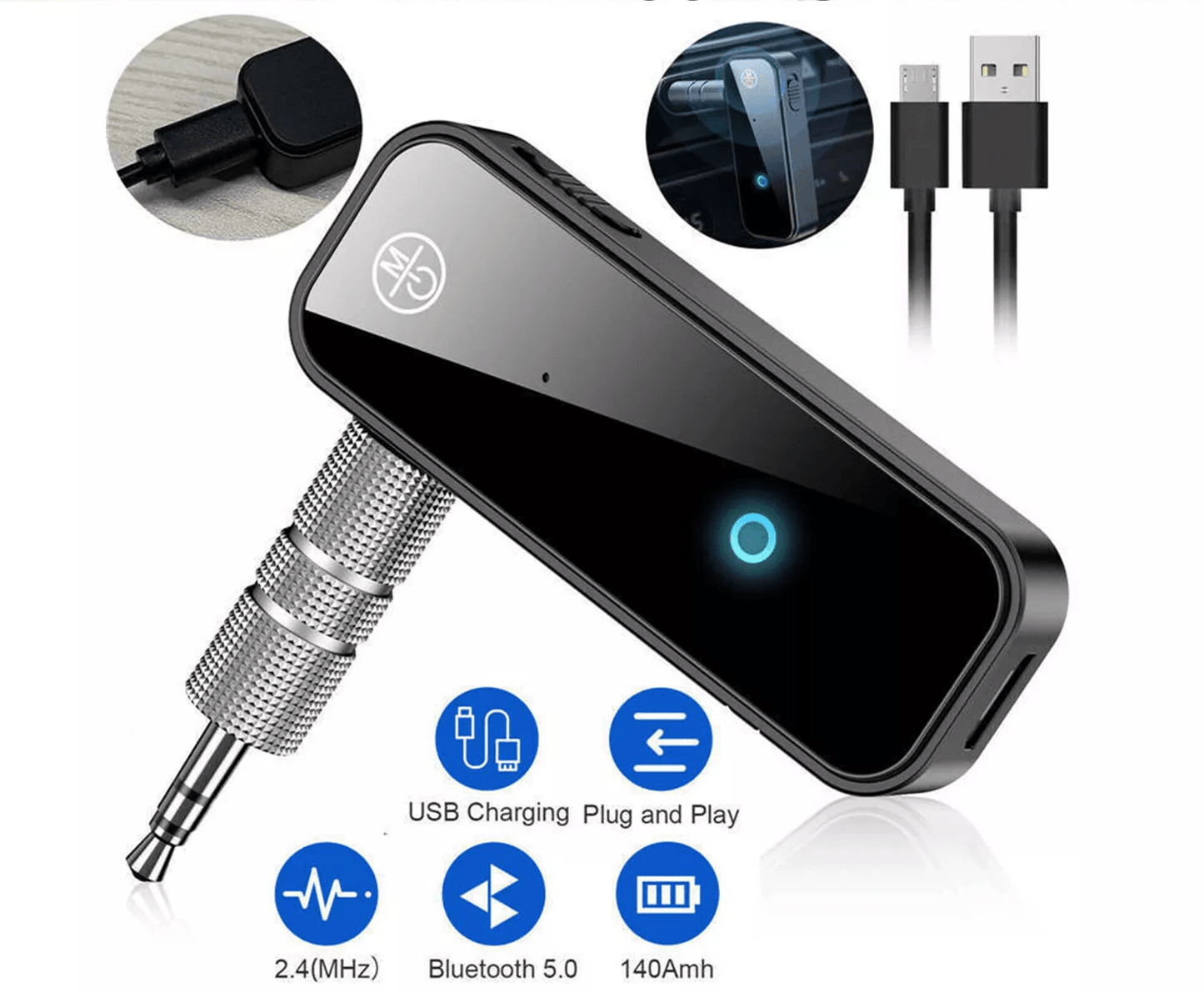 USB Wireless Bluetooth Transmitter Receiver Audio Adapter, Aux for Car TV PC Headphones Bluetooth