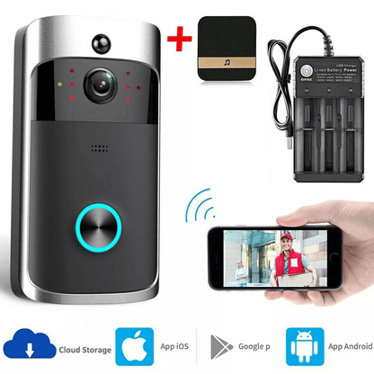 Smart Wireless WiFi Video Doorbell With Intercom  Security Camera HD Night Vision Motion Detection  1