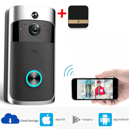 Smart Wireless WiFi Video Doorbell With Intercom  Security Camera HD Night Vision Motion Detection  3
