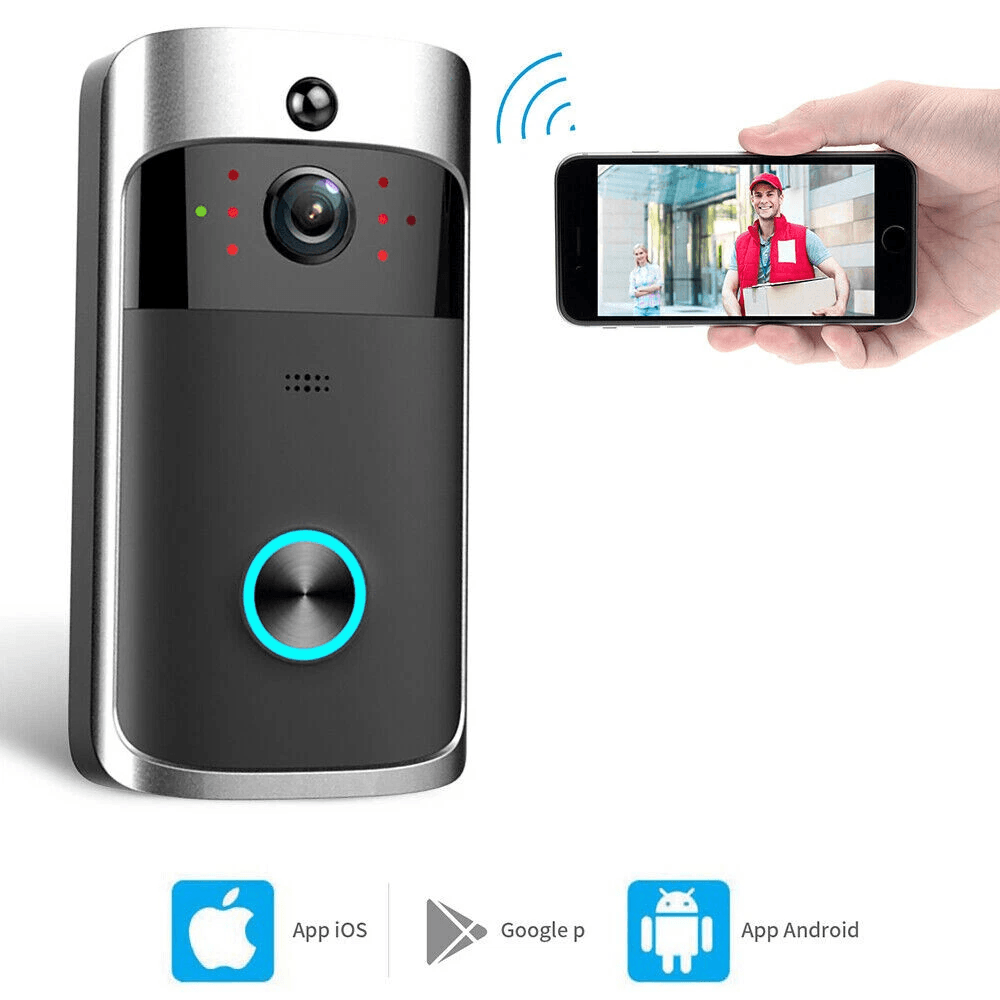 Smart Wireless WiFi Video Doorbell With Intercom  Security Camera HD Night Vision Motion Detection  4