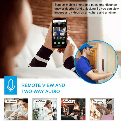 Smart Wireless WiFi Video Doorbell With Intercom  Security Camera HD Night Vision Motion Detection  5
