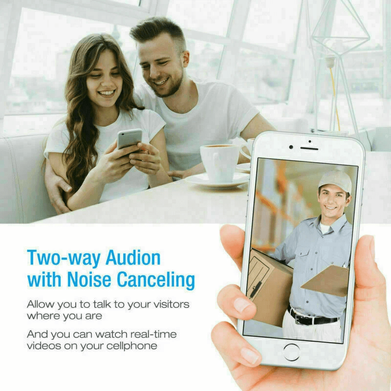 Smart Wireless WiFi Video Doorbell With Intercom  Security Camera HD Night Vision Motion Detection  8