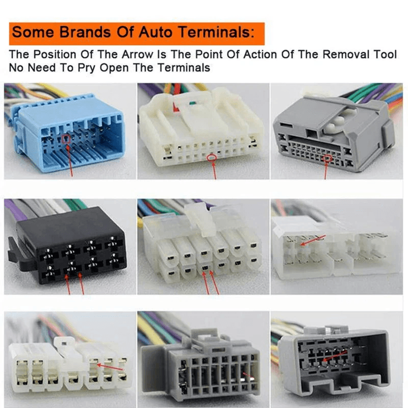 18Pcs Heavy Duty Car Terminal Removal Kit  Thick Wire Connector Pin Release Tool Set For Automotive 7