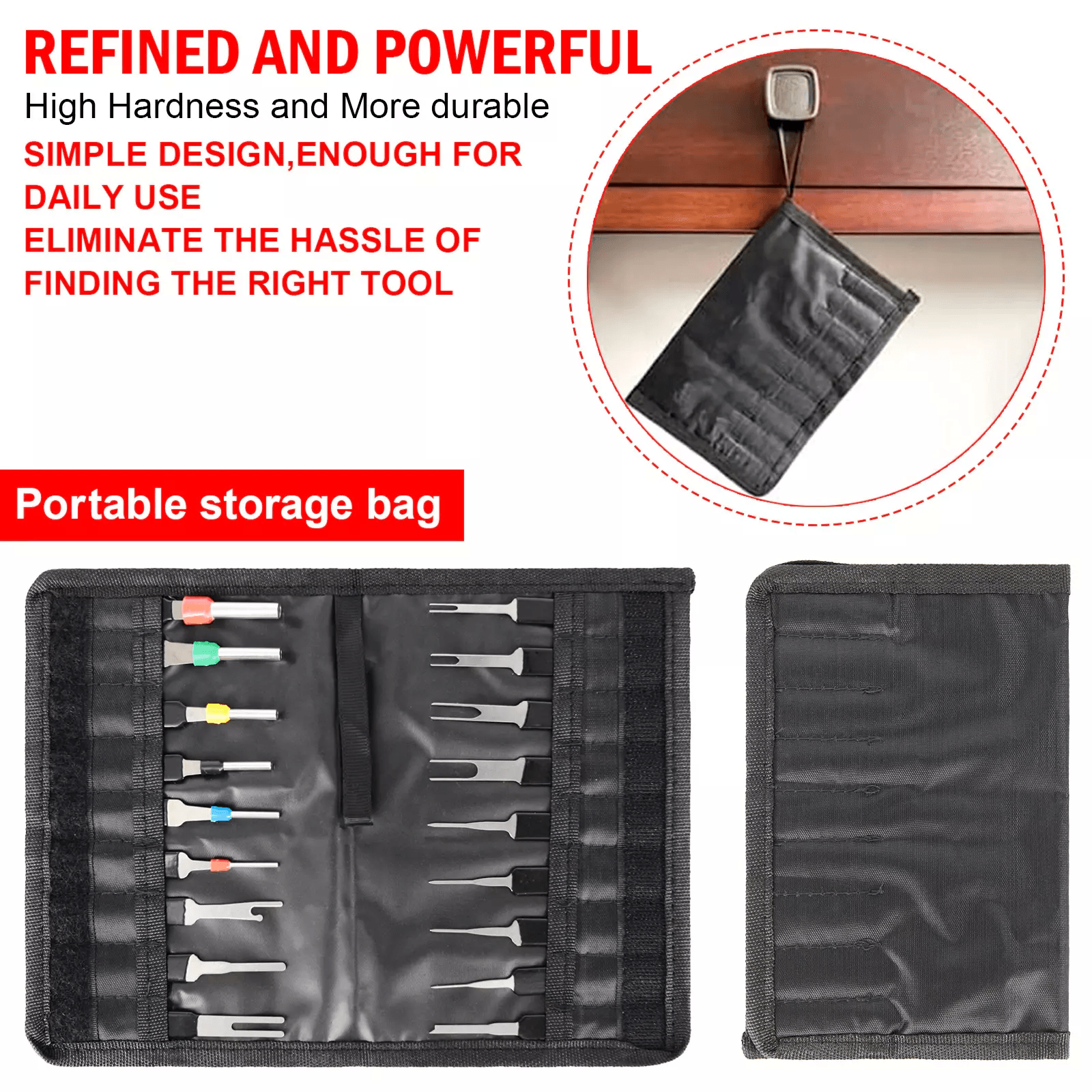 18Pcs Heavy Duty Car Terminal Removal Kit  Thick Wire Connector Pin Release Tool Set For Automotive 8