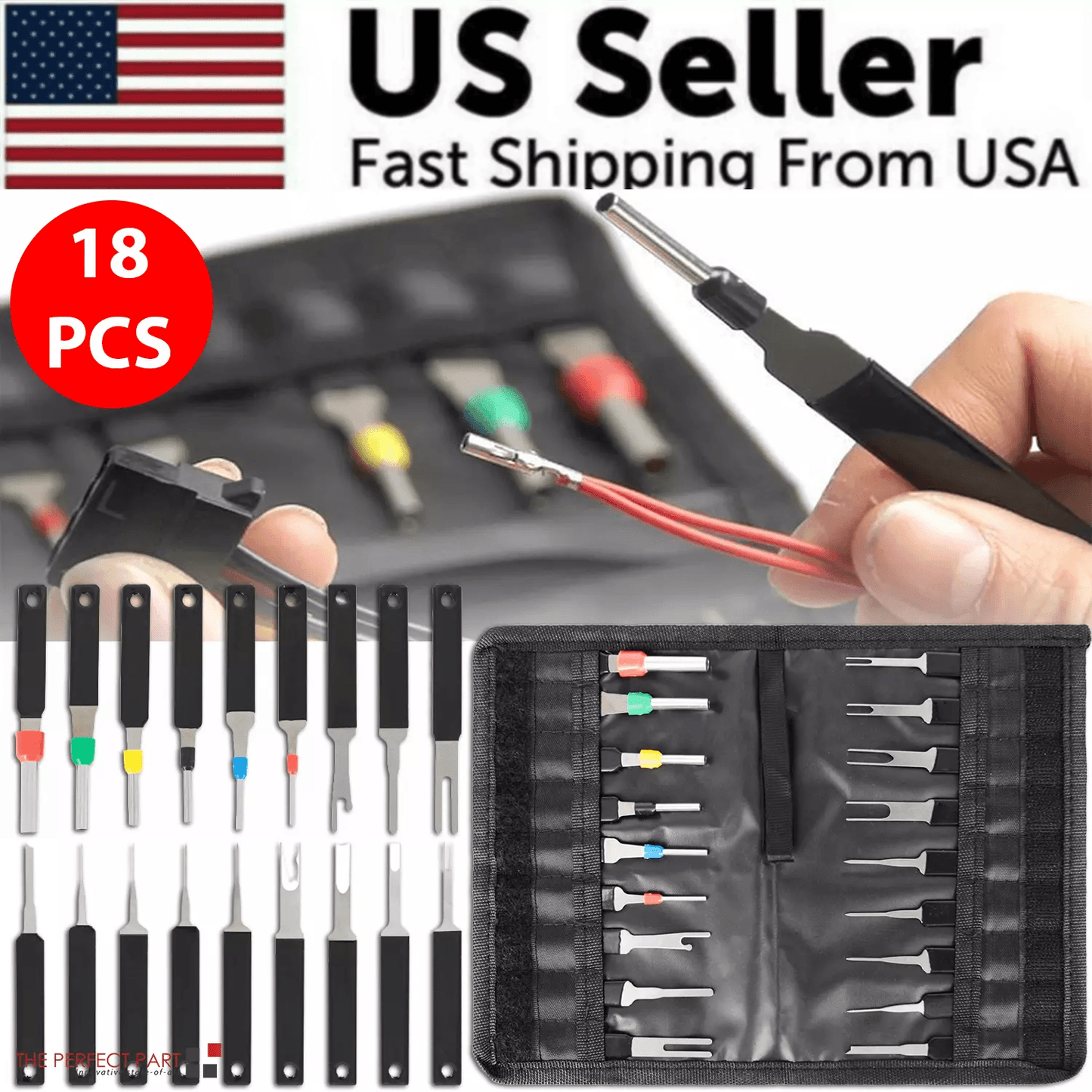 18Pcs Heavy Duty Car Terminal Removal Kit – Thick Wire Connector Pin Release Tool Set for Automotive Electrical Repair