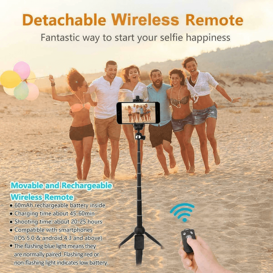 Selfie Stick Tripod With Bluetooth Remote For IPhone And Android Extendable Lightweight Portable Tr 3