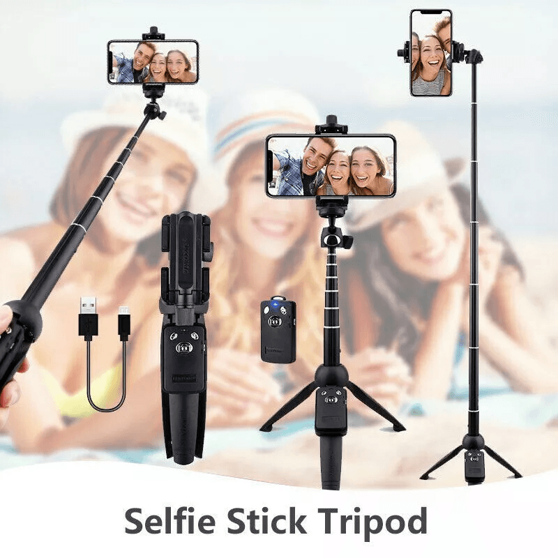 Selfie Stick Tripod With Bluetooth Remote For IPhone And Android Extendable Lightweight Portable Tr 2