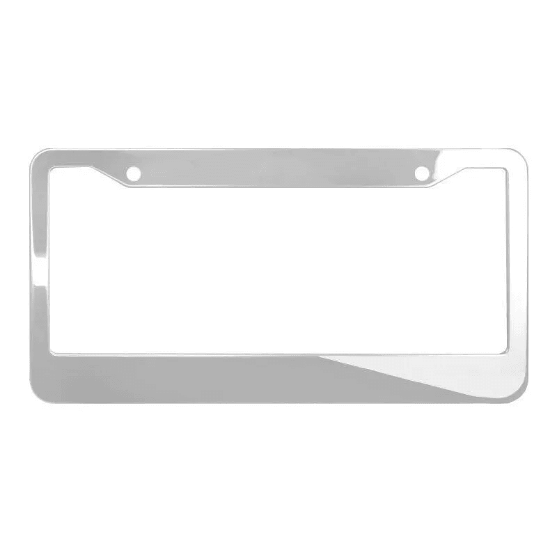 2PCS Chrome Stainless Steel License Plate Frame Set  RustProof Metal Tag Covers With Screw Caps For 4