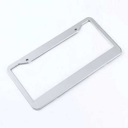 2PCS Chrome Stainless Steel License Plate Frame Set  RustProof Metal Tag Covers With Screw Caps For 5