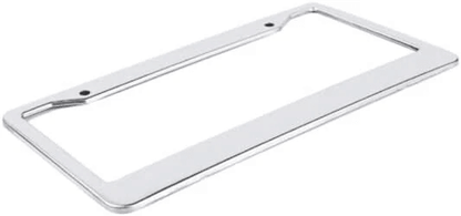 2PCS Chrome Stainless Steel License Plate Frame Set  RustProof Metal Tag Covers With Screw Caps For 6
