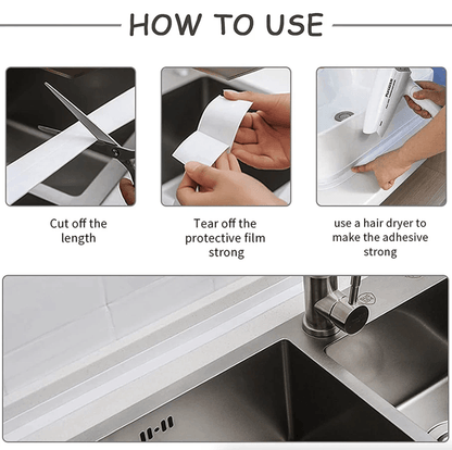 PVC Self Adhesive Caulk Sealing Strip Tape For Kitchen Wall Sink Toilet Waterproof Flexible Trim Fo 4