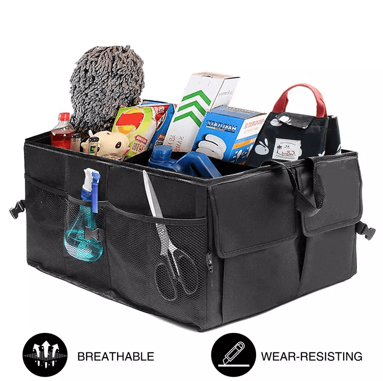 Heavy Duty Trunk Cargo Organizer Folding Storage Bin 40L For Car Truck SUV  Waterproof Collapsible  1