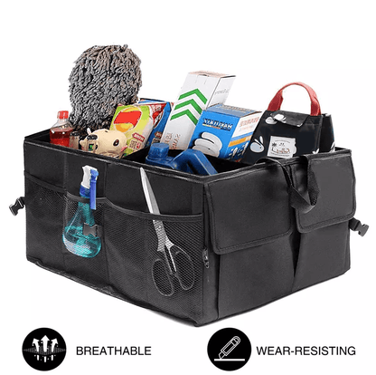 Heavy Duty Trunk Cargo Organizer Folding Storage Bin 40L For Car Truck SUV  Waterproof Collapsible  1