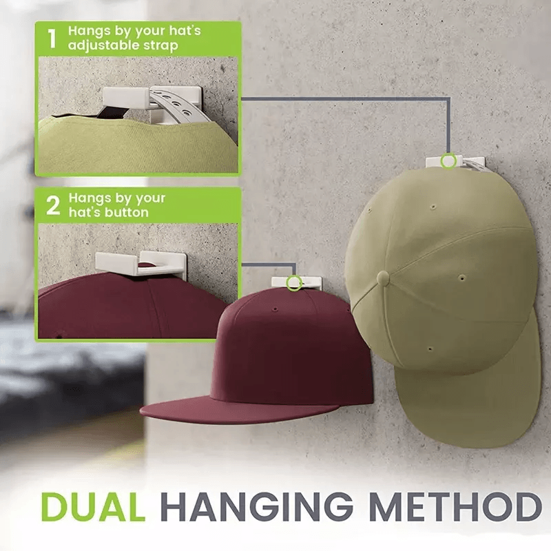 Baseball Cap Hat Rack Wall Door Hanger Holder With 12 Adhesive Hooks Storage Organizer For Hats Cap 6