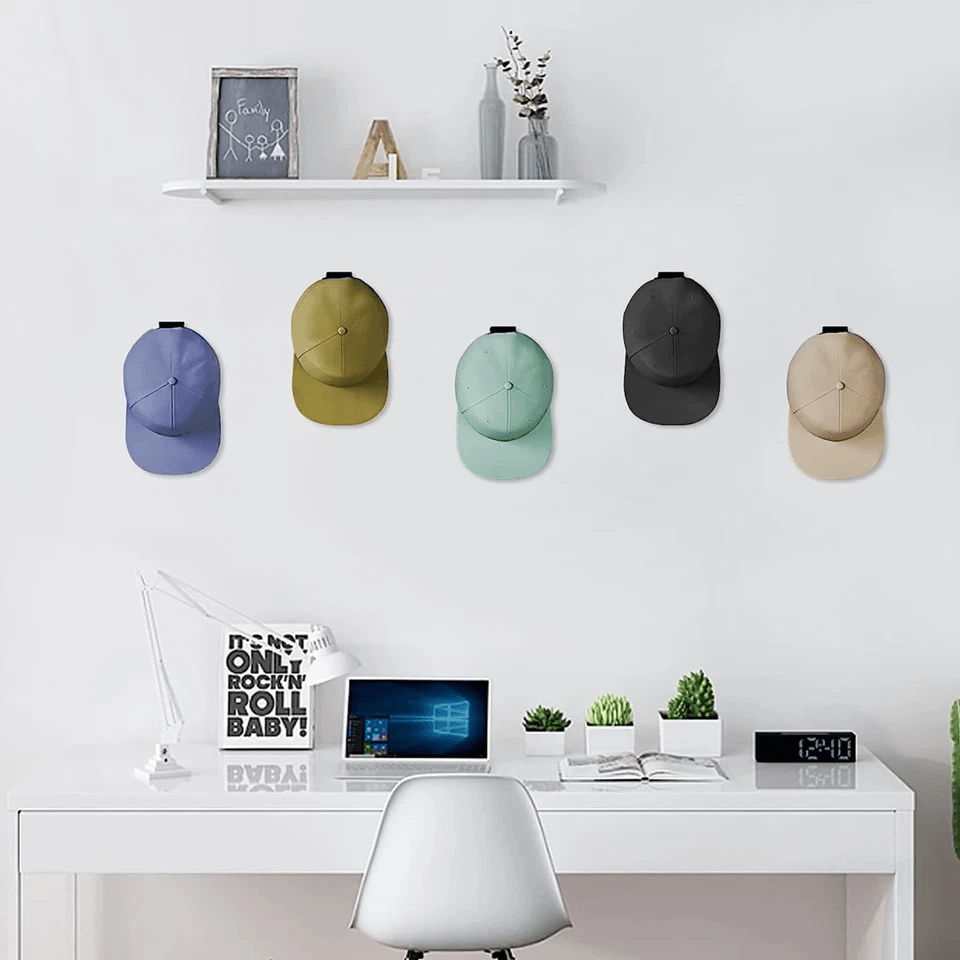 Baseball Cap Hat Rack Wall Door Hanger Holder With 12 Adhesive Hooks Storage Organizer For Hats Cap 8