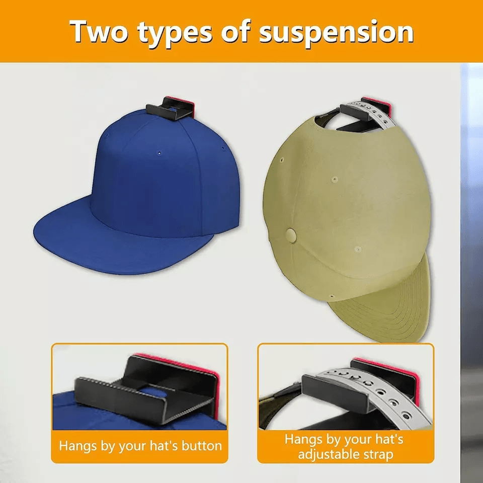 Baseball Cap Hat Rack Wall Door Hanger Holder With 12 Adhesive Hooks Storage Organizer For Hats Cap 3
