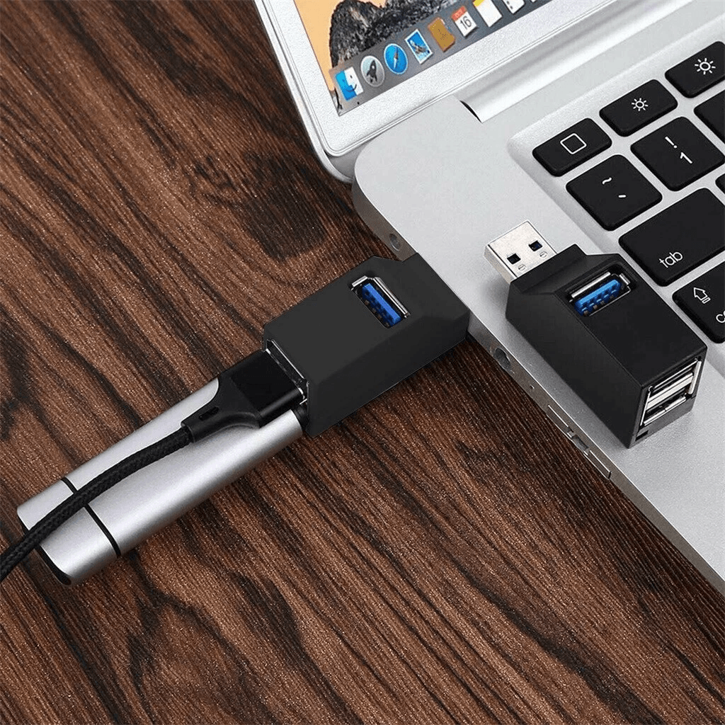 2 Pcs USB 30 Hub 3Port High Speed Splitter Adapter Box For PC Laptop Desktop Portable Plug And Play 1