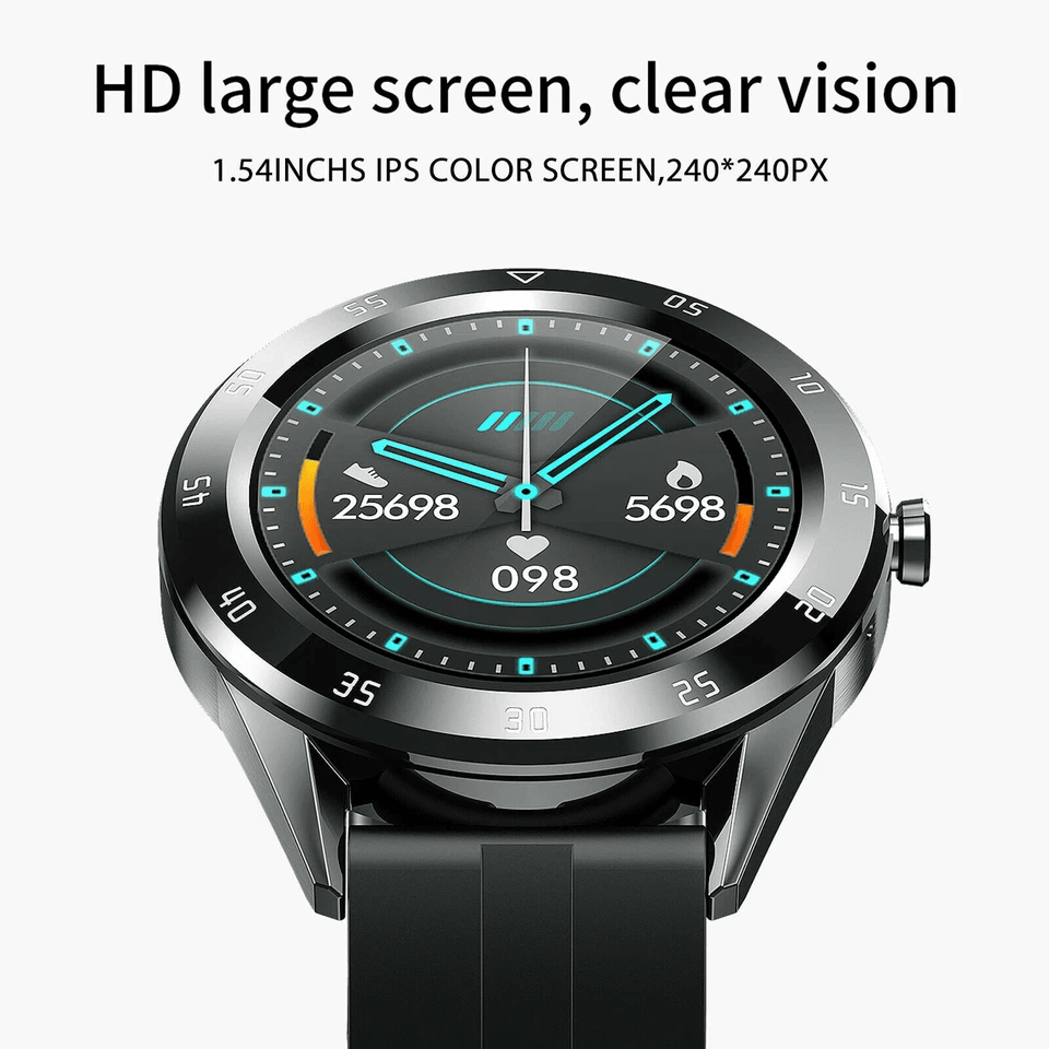 Waterproof Bluetooth Smart Watch with Heart Rate & Sleep Monitor, Compatible with iOS & Android
