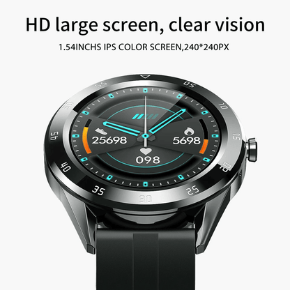Waterproof Bluetooth Smart Watch with Heart Rate & Sleep Monitor, Compatible with iOS & Android