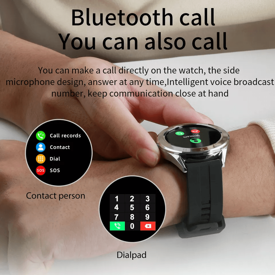 Waterproof Bluetooth Smart Watch With Heart Rate  Sleep Monitor Compatible With IOS  Android 3