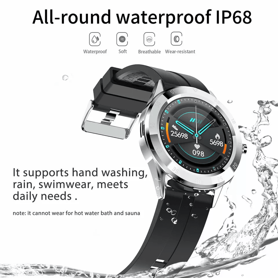 Waterproof Bluetooth Smart Watch With Heart Rate  Sleep Monitor Compatible With IOS  Android 1