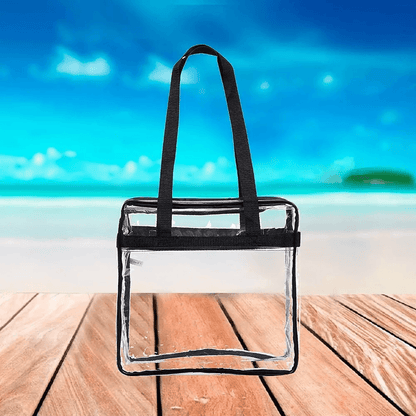 2x Clear PVC Tote Bag Women Large Transparent Handbag Zip Purse Stadium Security 9