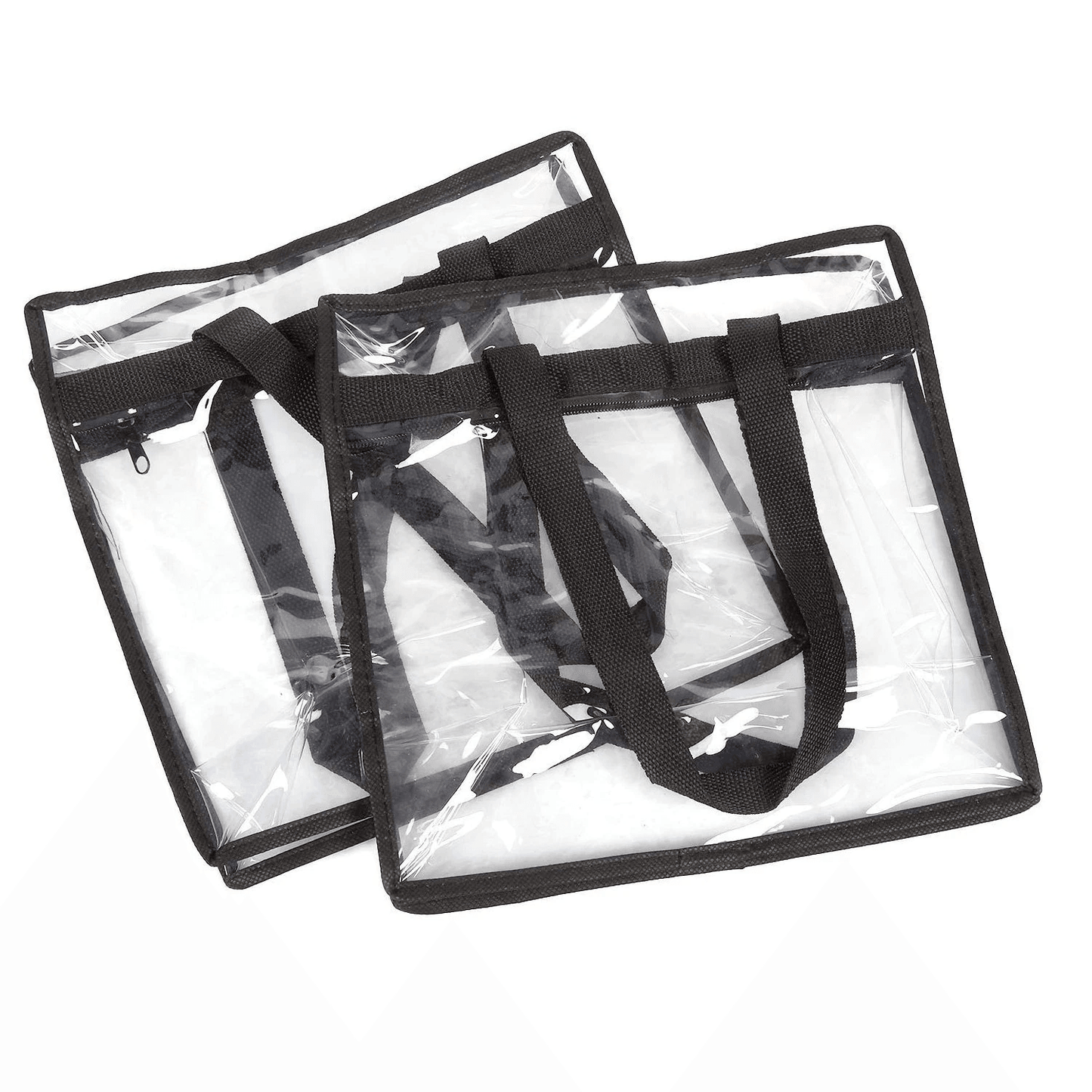 2x Clear PVC Tote Bag Women Large Transparent Handbag Zip Purse Stadium Security 6