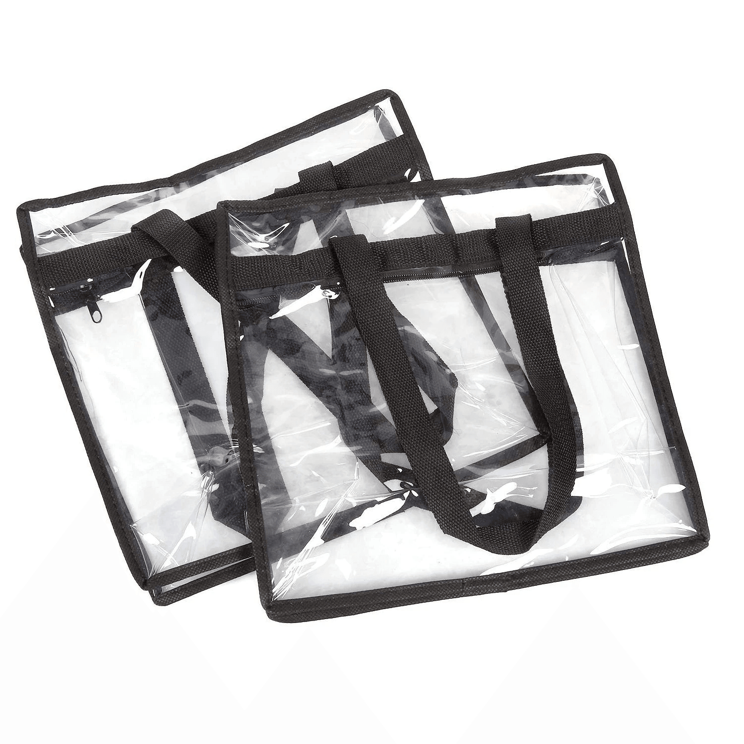 2x Clear PVC Tote Bag Women Large Transparent Handbag Zip Purse Stadium Security 6
