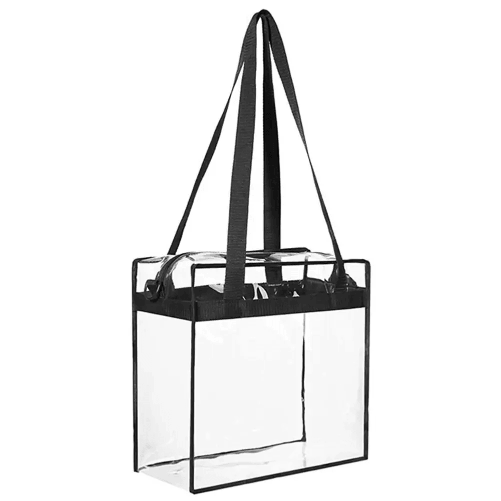 2x Clear PVC Tote Bag Women Large Transparent Handbag Zip Purse Stadium Security 8