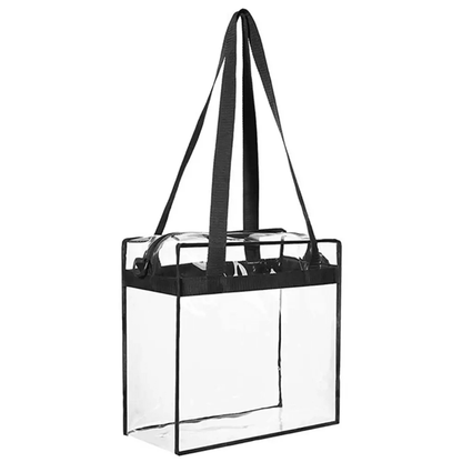 2x Clear PVC Tote Bag Women Large Transparent Handbag Zip Purse Stadium Security 8