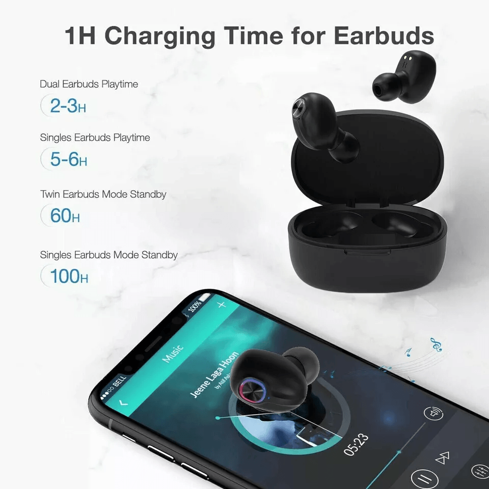 Wireless TWS Bluetooth Earbuds With Noise Cancelling Mic Waterproof Stereo Headphones Smart LCD Dis 8