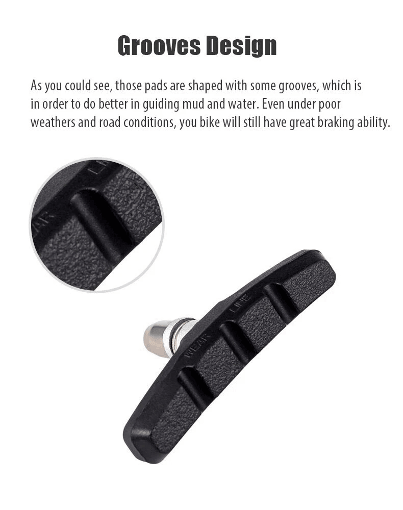 5 Pairs High Grade Cycling Bicycle Bike V Brake Pads 70mm Shoes Pads Black For Mountain Road MTB Cr 10