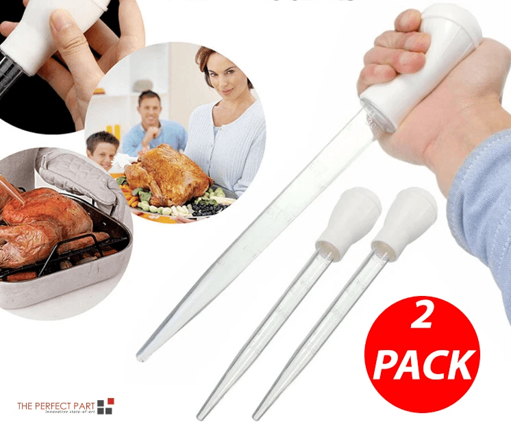 2 PCS Meat & Poultry Baster – Heat Resistant, BPA Free Turkey Syringe Flavor Injector 30ML – Ideal for Roasting & Grilli