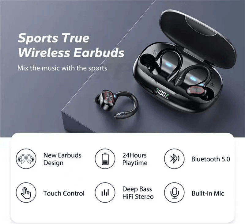 Bluetooth Headset True Wireless Earbuds TWS HiFi Sports Earphones Headphones 2